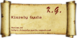 Kiszely Gyula névjegykártya