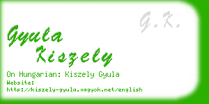 gyula kiszely business card